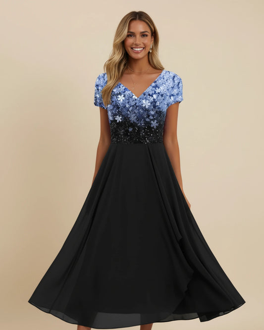 Women's Floral A-Line Midi Dress image