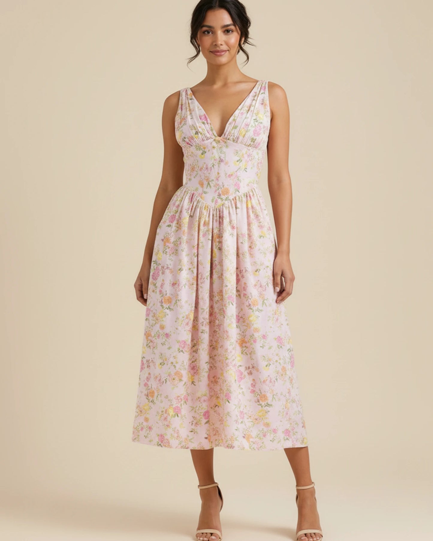 Women's Floral A-Line Midi Dress image