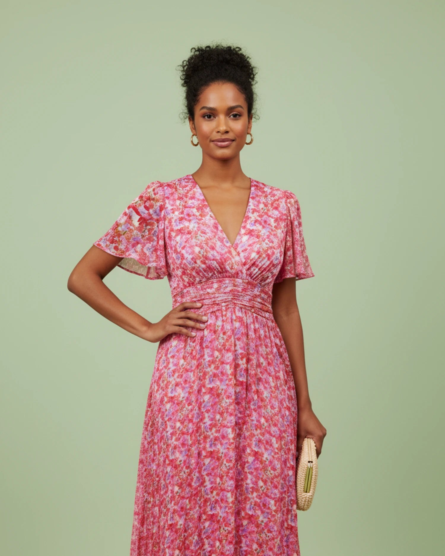 Women's Floral V-Neck Maxi Dress image