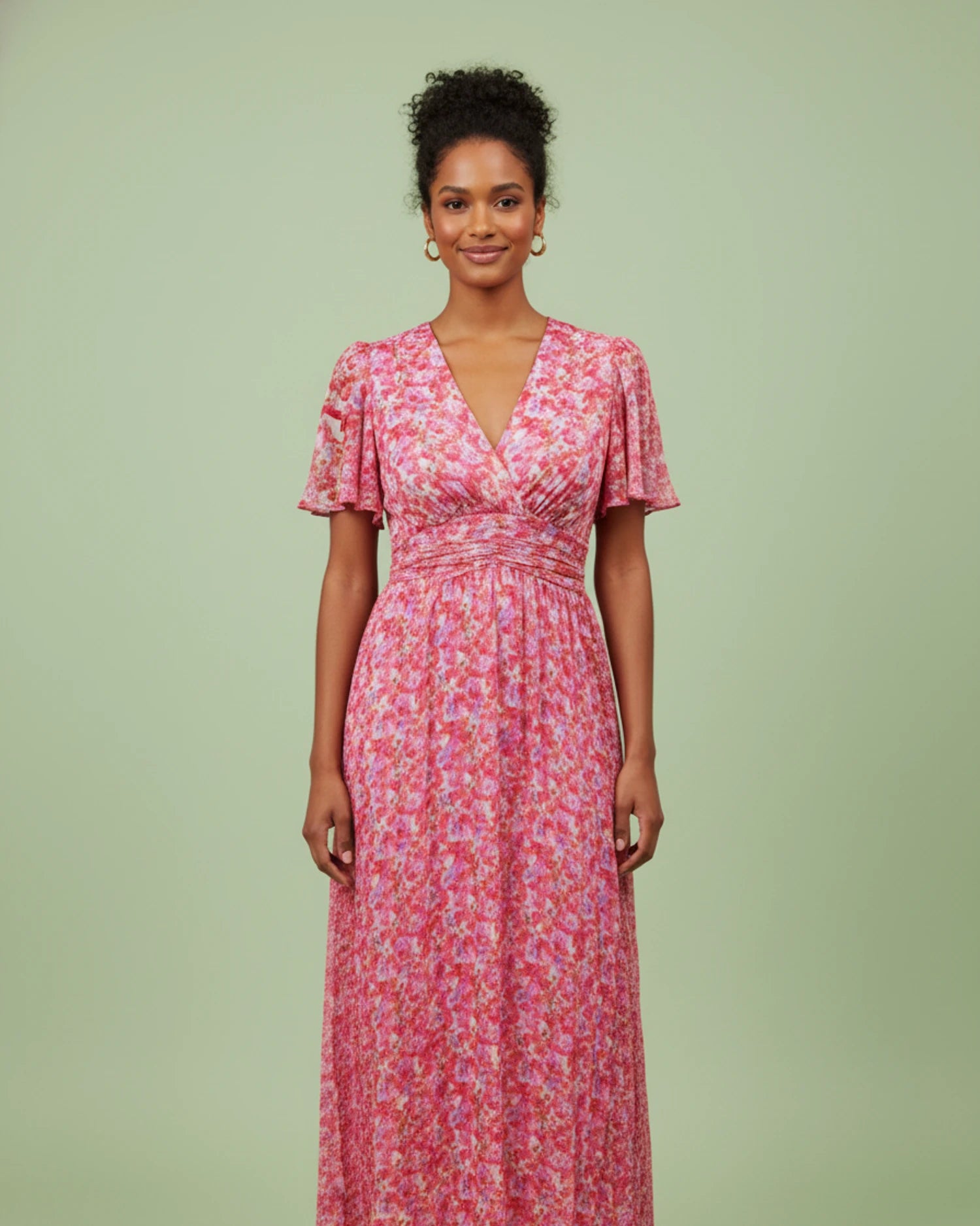 Women's Floral V-Neck Maxi Dress image