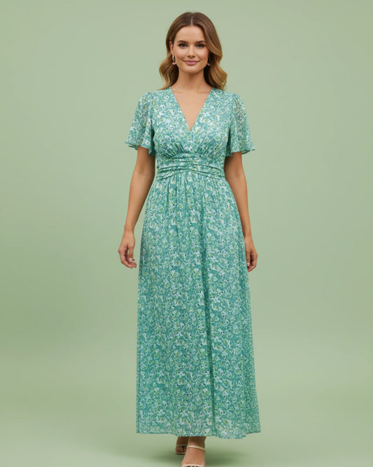 Women's Floral V-Neck Maxi Dress image