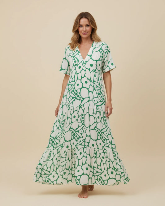Women's Floral V-Neck Maxi Dress image
