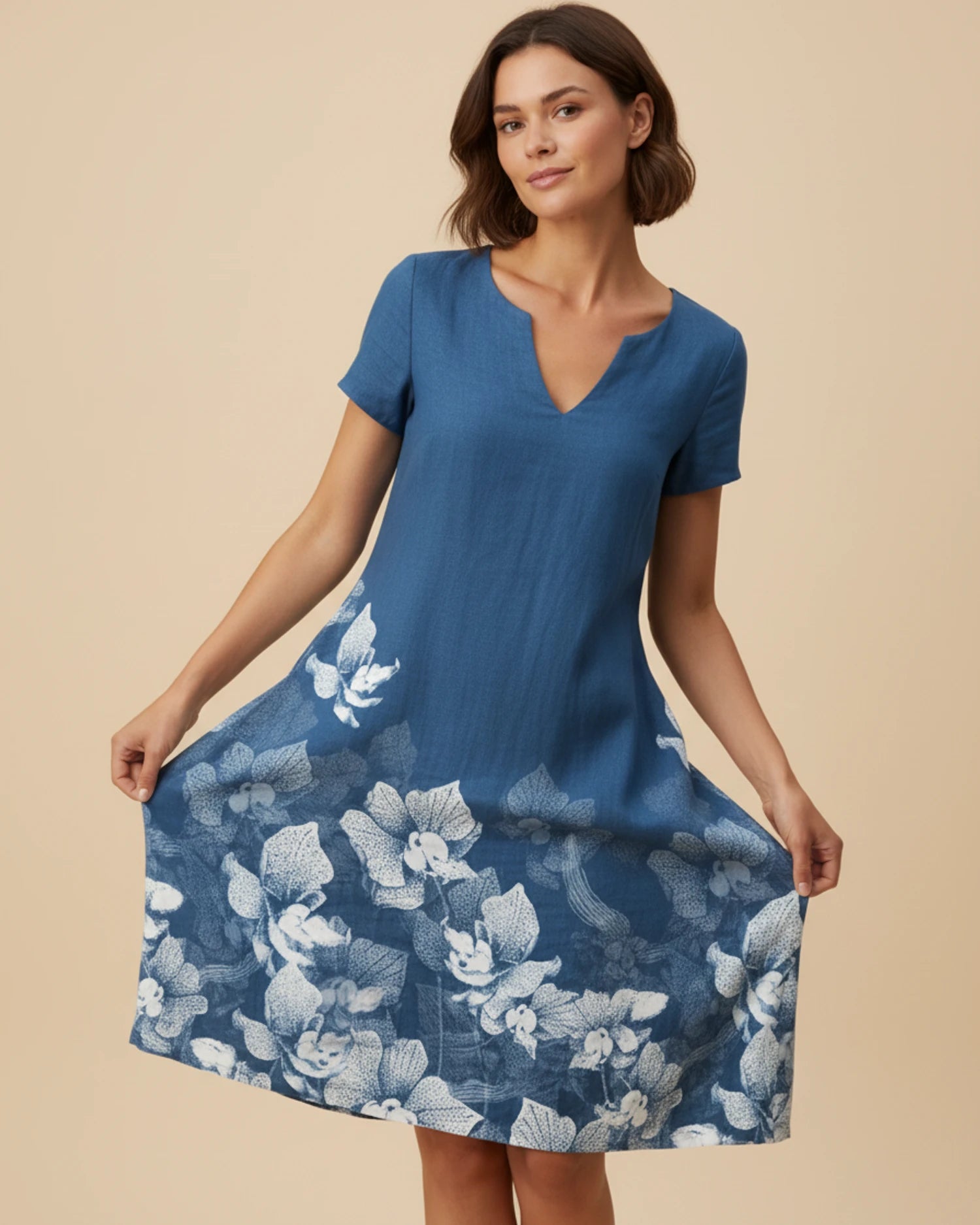 Women's Floral V-Neck Mini Dress image