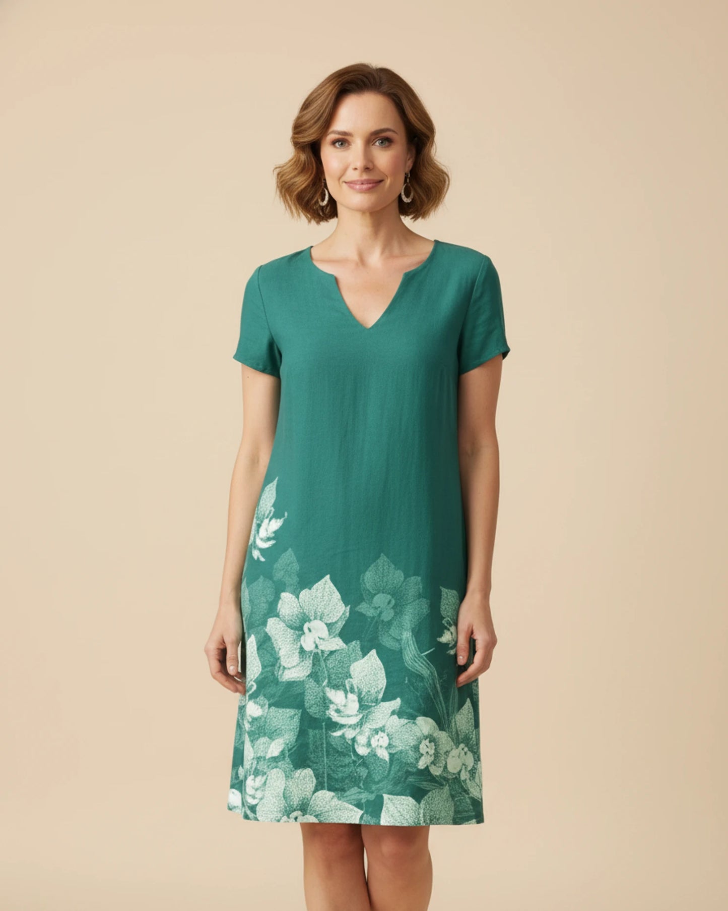 Women's Floral V-Neck Mini Dress image