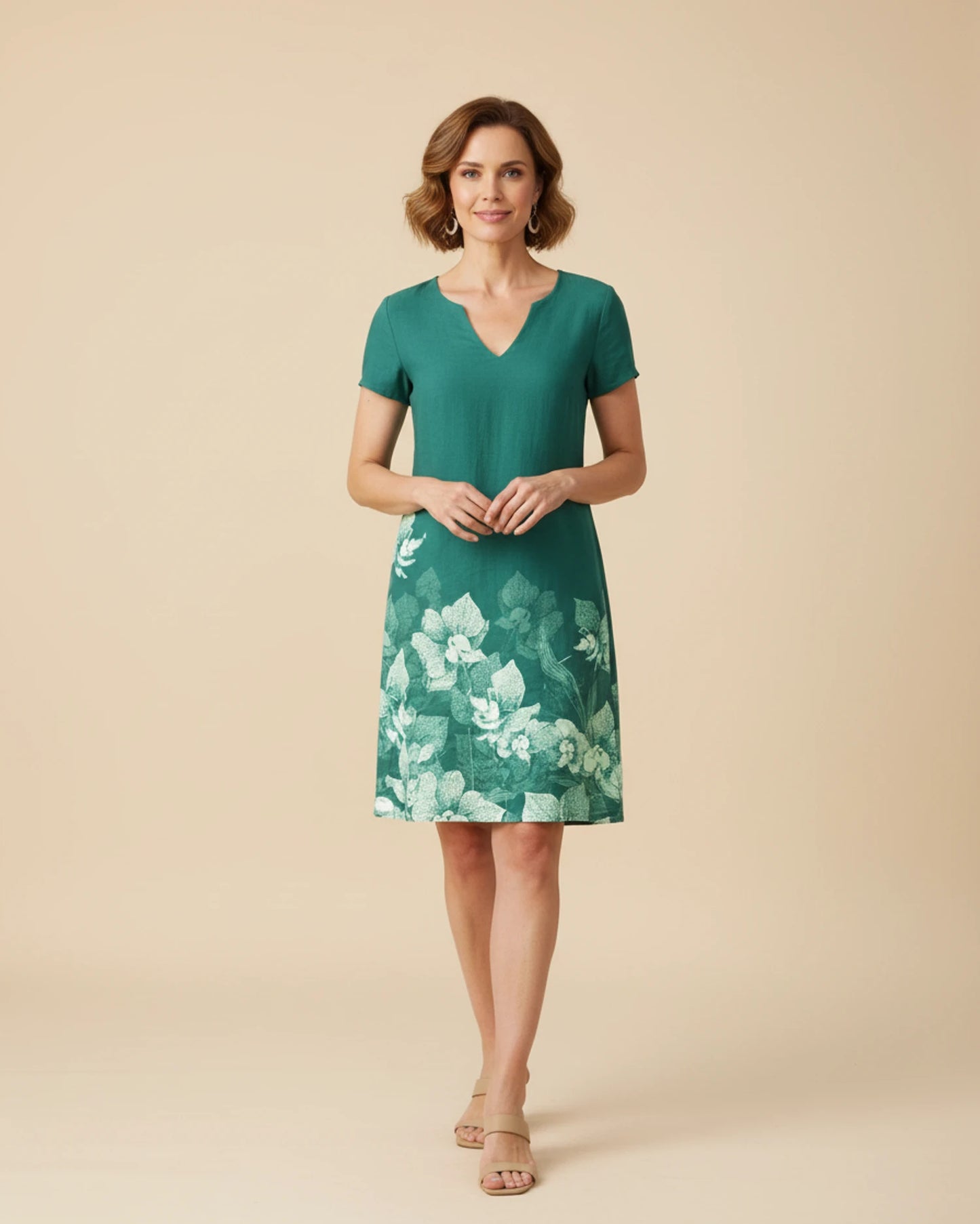 Women's Floral V-Neck Mini Dress image