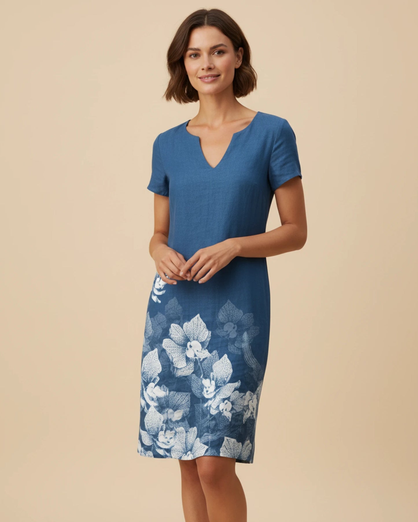 Women's Floral V-Neck Mini Dress image