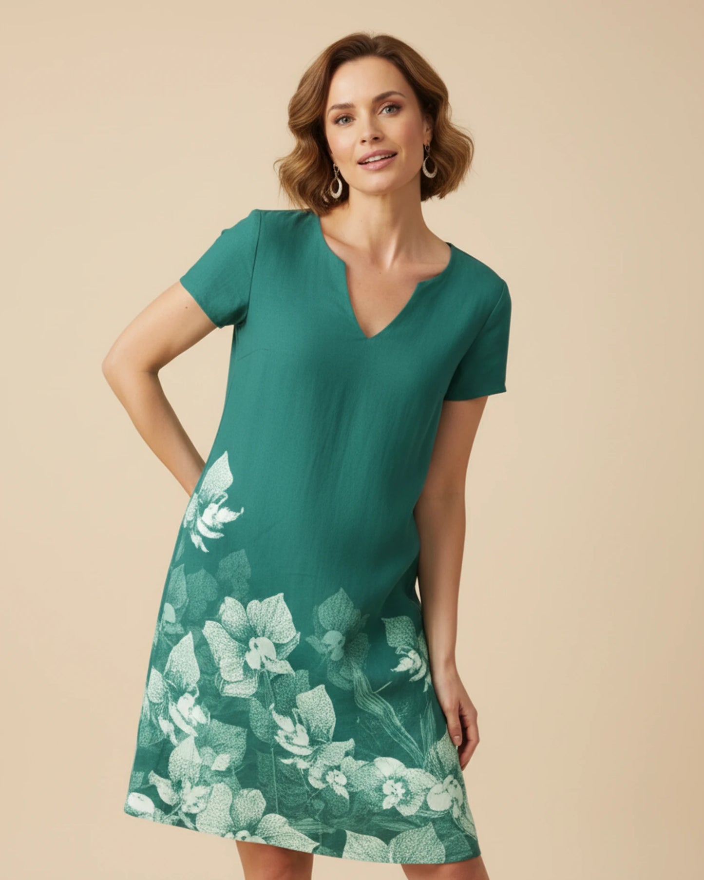 Women's Floral V-Neck Mini Dress image