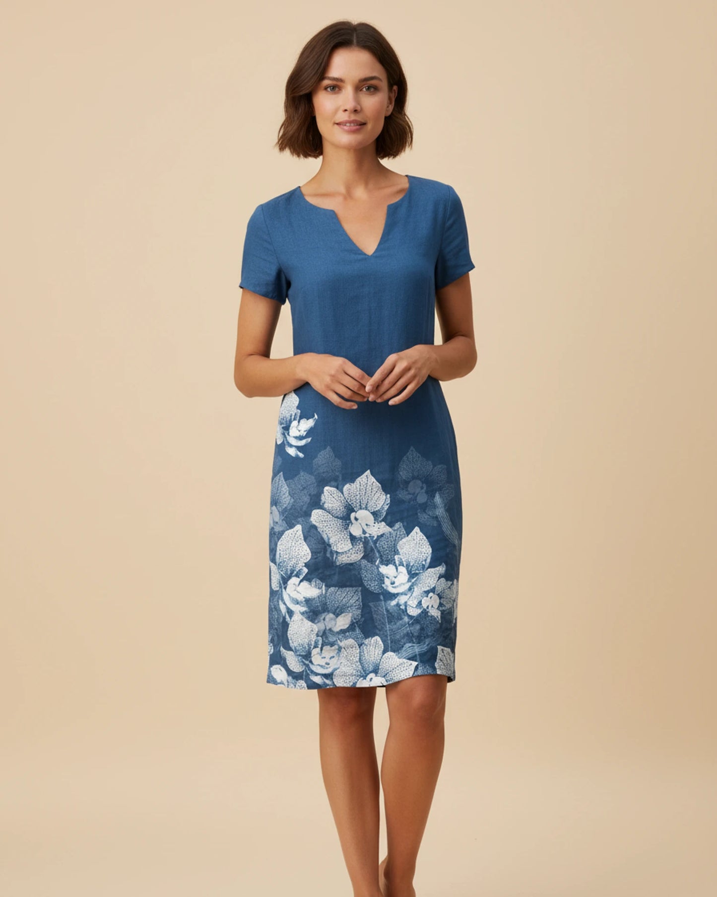 Women's Floral V-Neck Mini Dress image