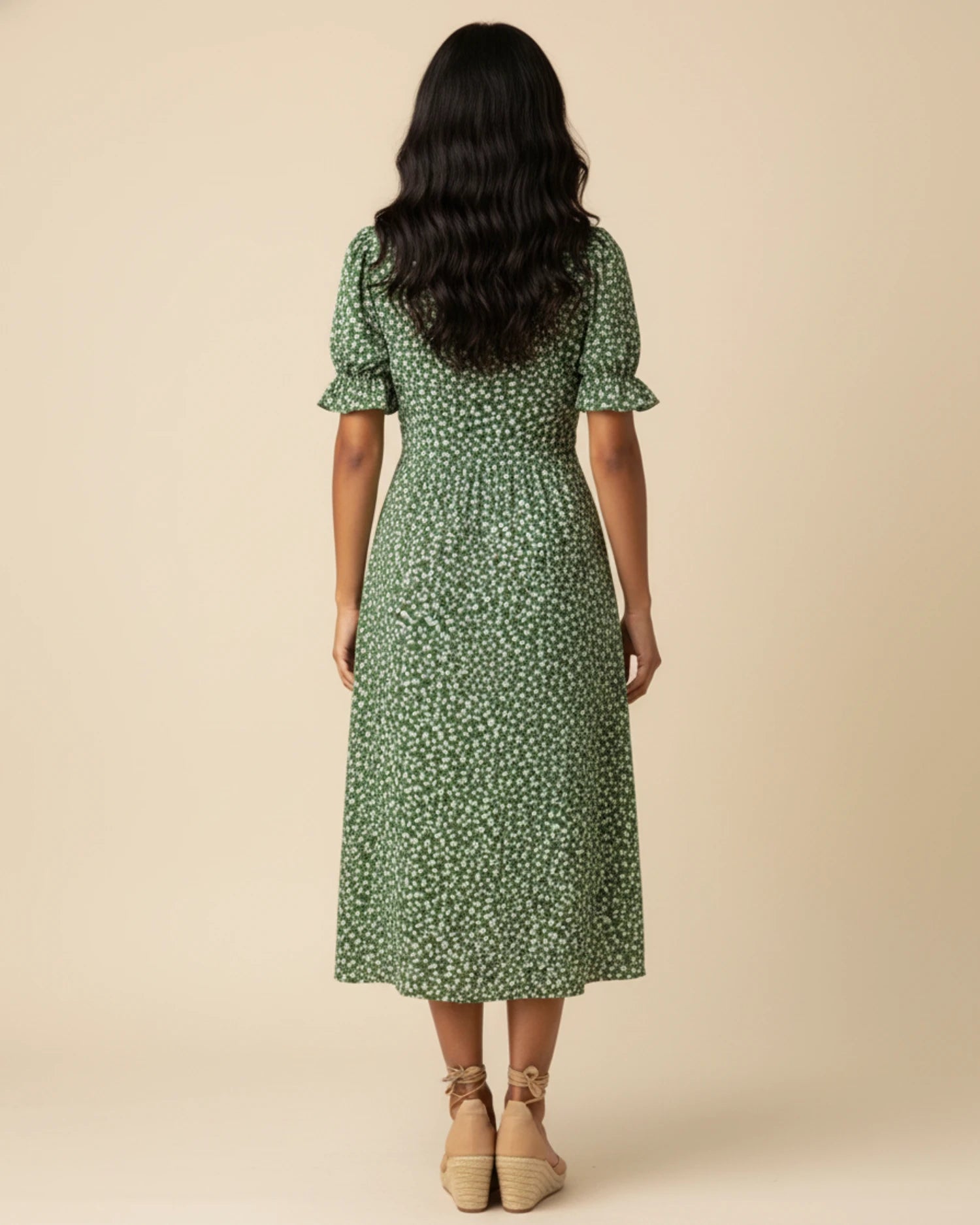 Women's Floral Wrap Midi Dress image