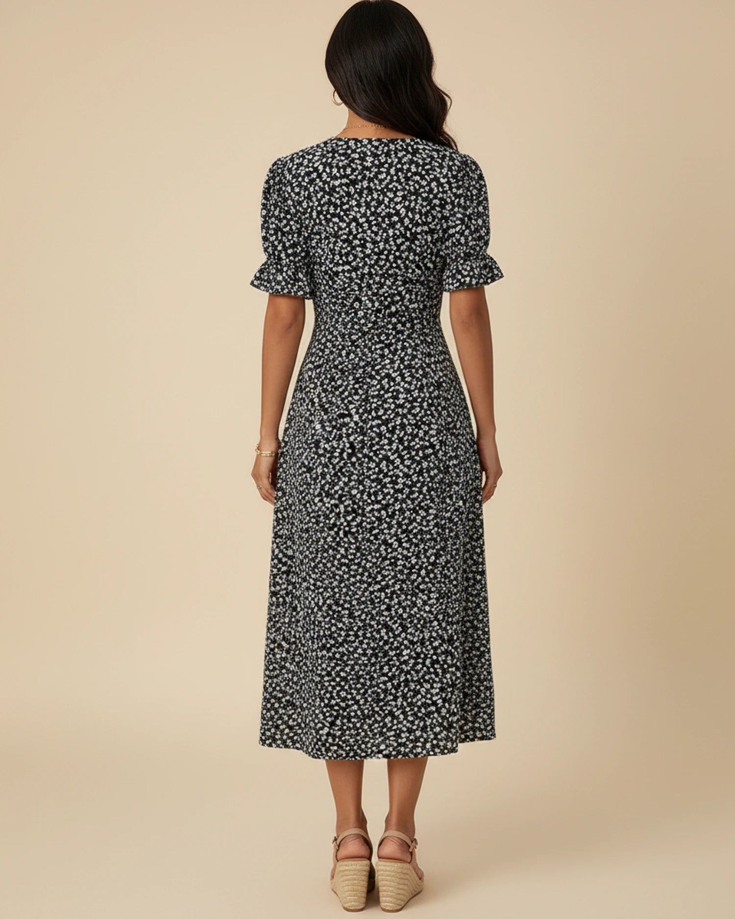 Women's Floral Wrap Midi Dress image