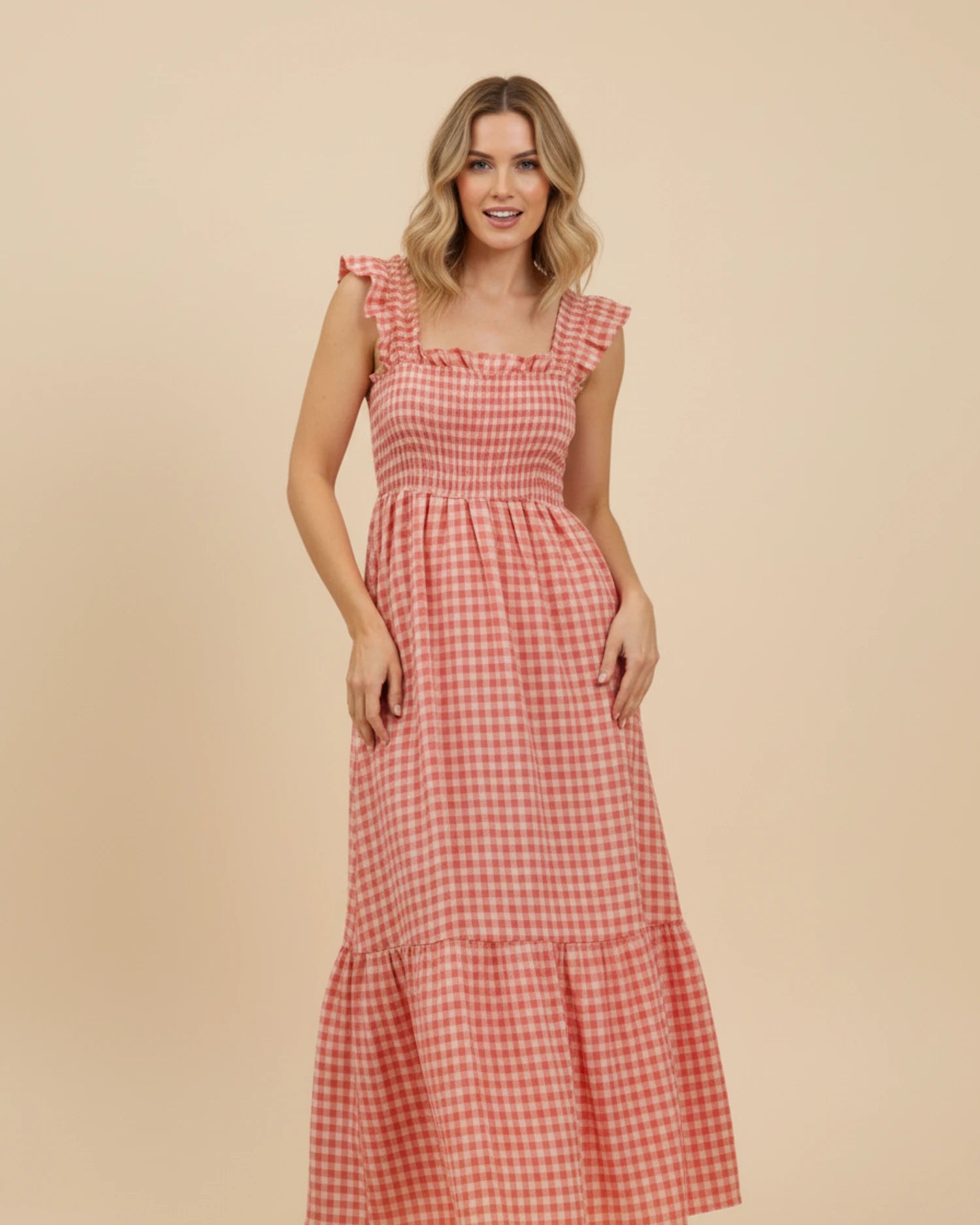 Women's Gingham Maxi Dress image