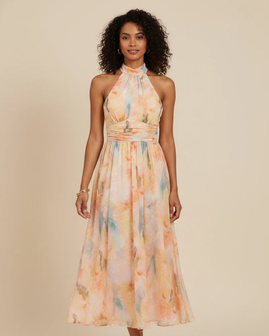 Women's Halter A-Line Midi Dress image