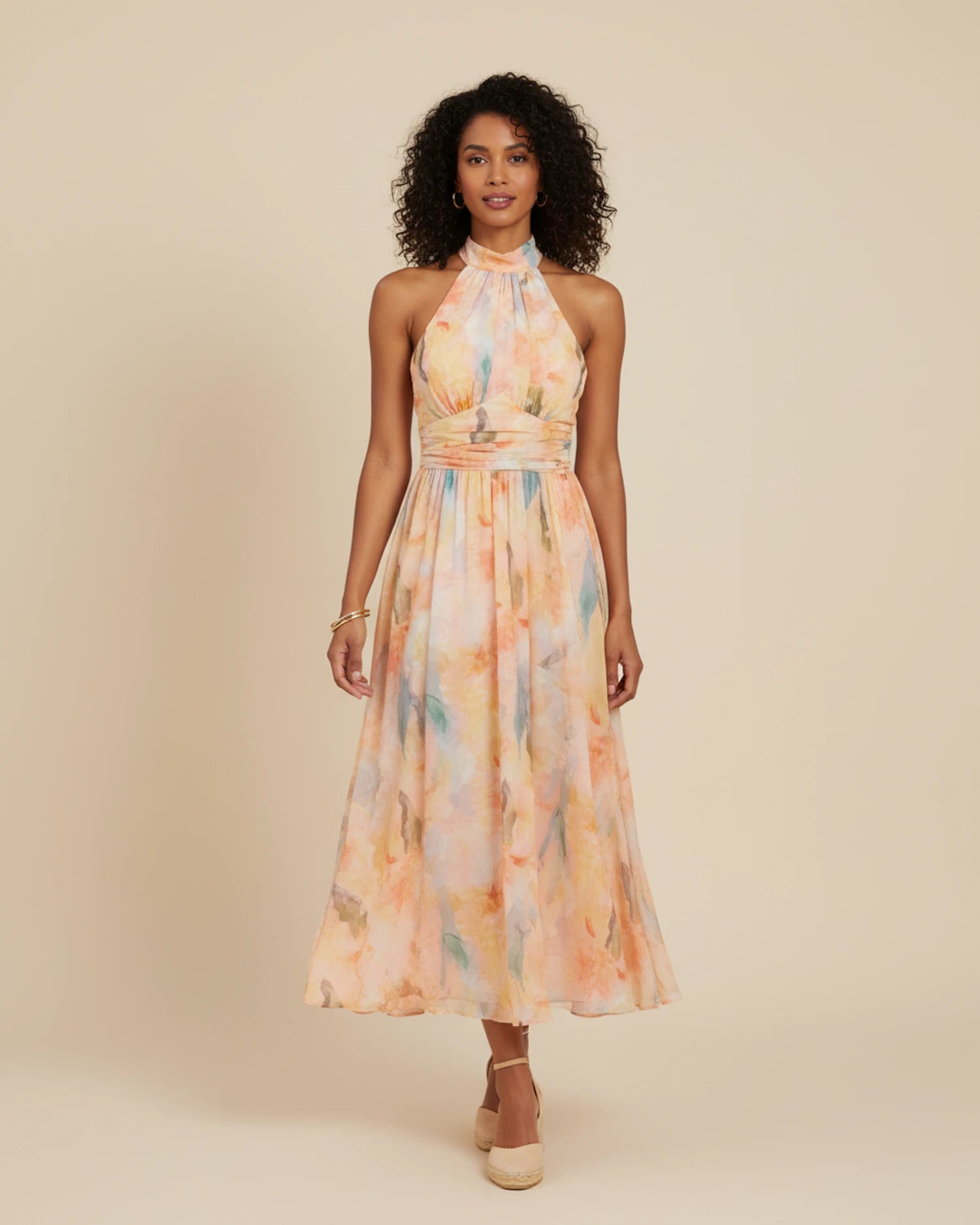 Women's Halter A-Line Midi Dress image