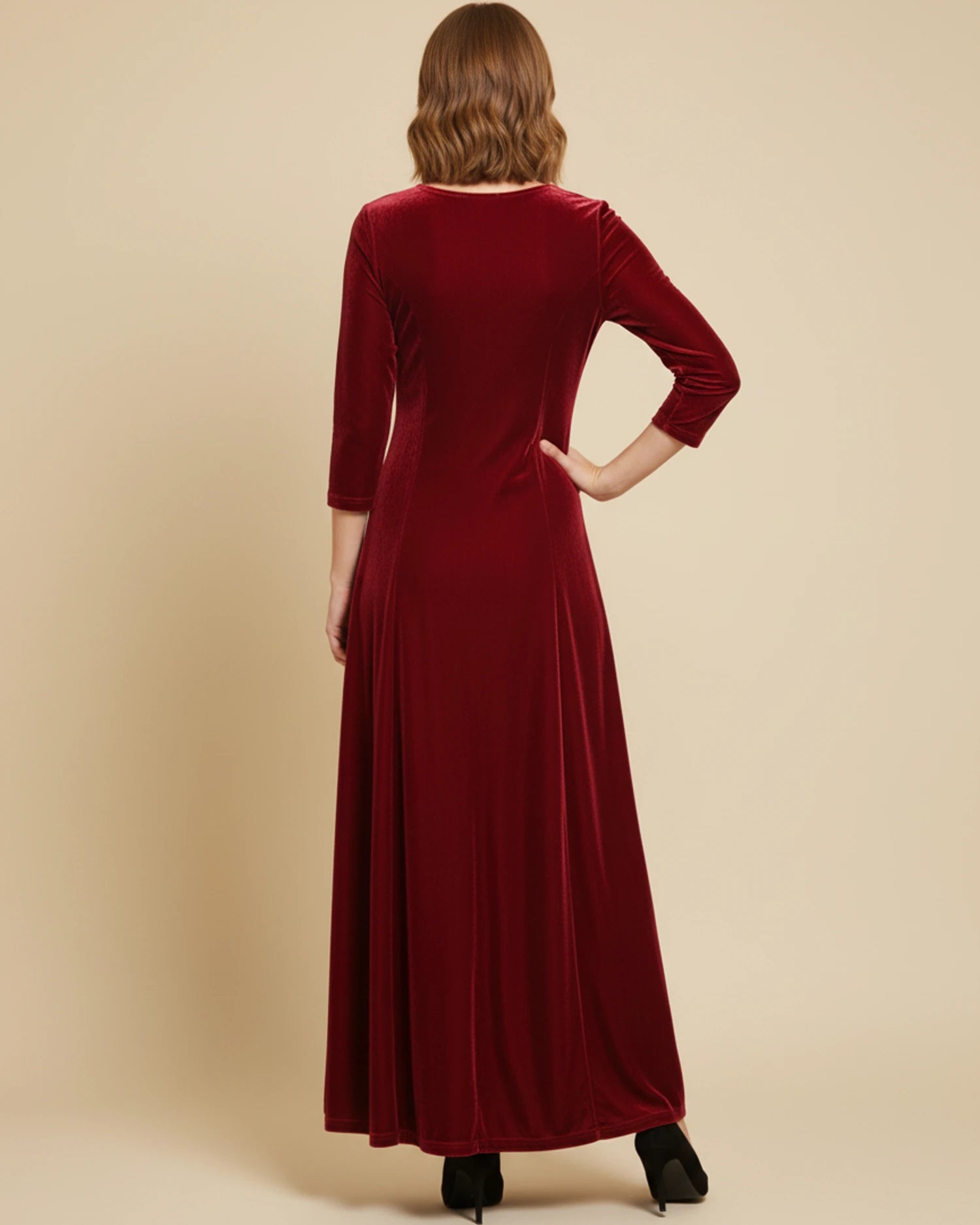 Women's Long Sleeve A-Line Maxi Dress image