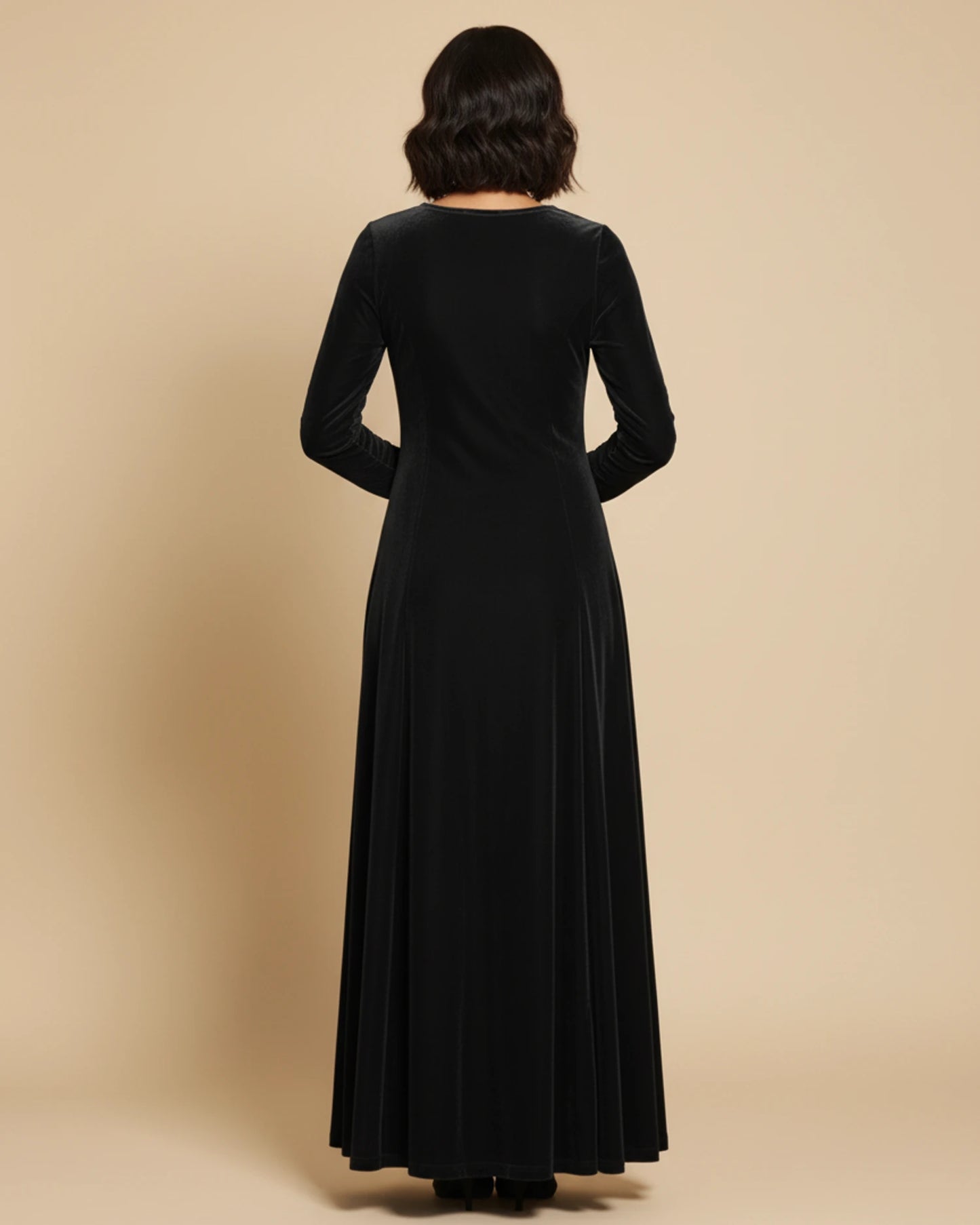 Women's Long Sleeve A-Line Maxi Dress image