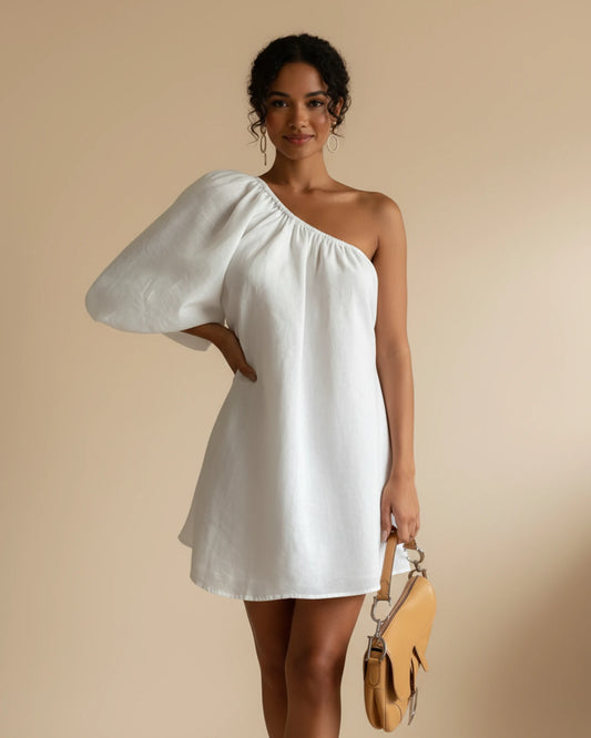 Women's One-Shoulder A-Line Mini Dress image