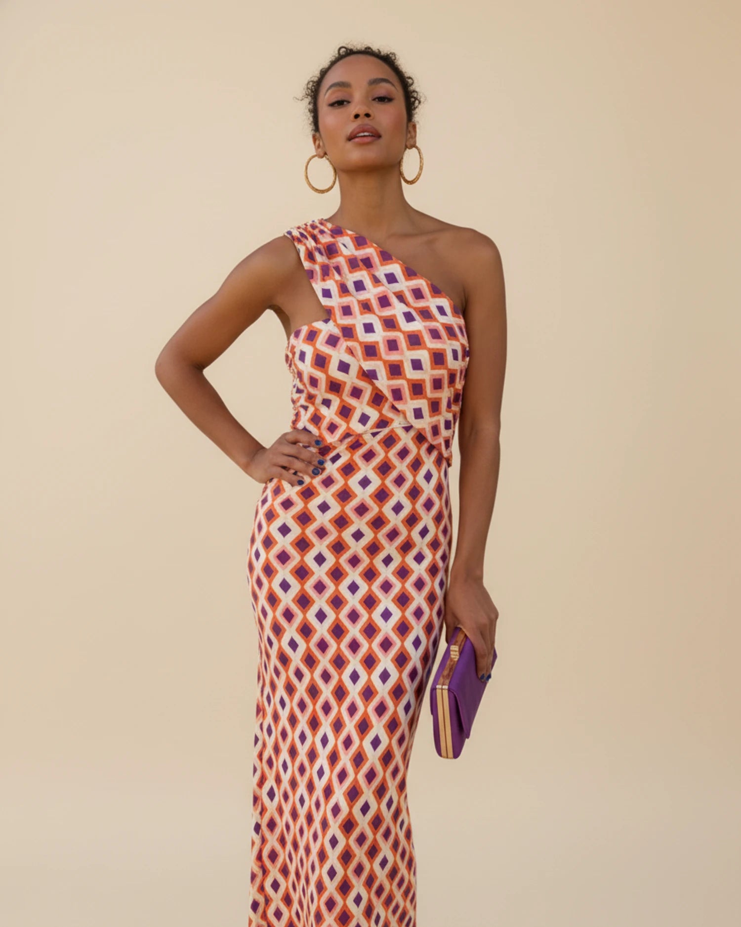 Women's One Shoulder Midi Dress image