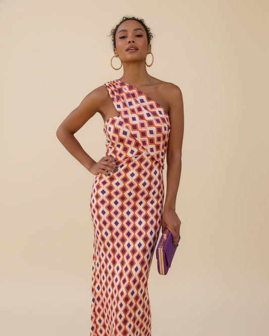 Women's One Shoulder Midi Dress image