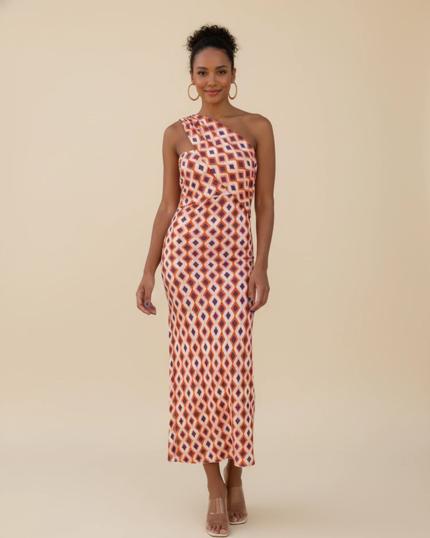 Women's One Shoulder Midi Dress image