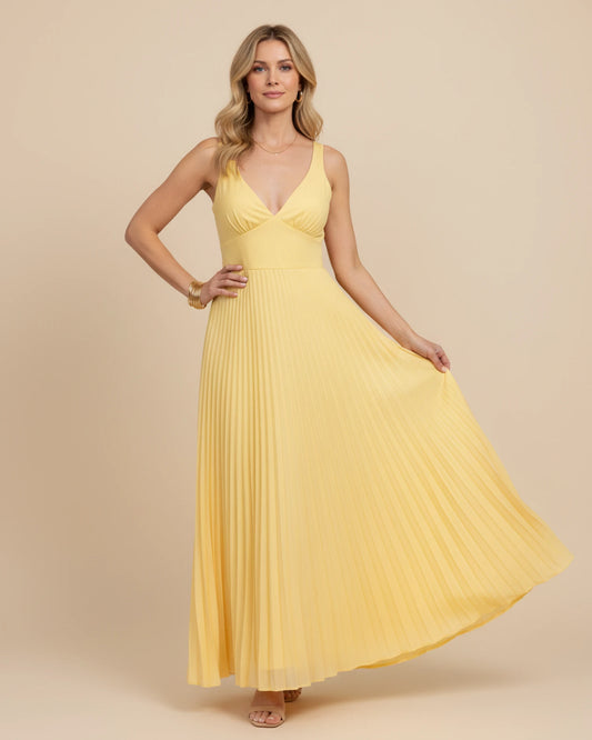 Women's Pleated A-Line Maxi Dress image