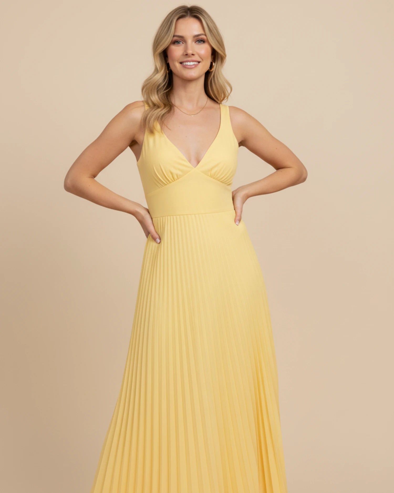 Women's Pleated A-Line Maxi Dress image