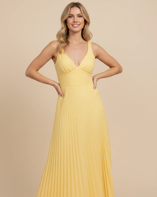 Women's Pleated A-Line Maxi Dress image