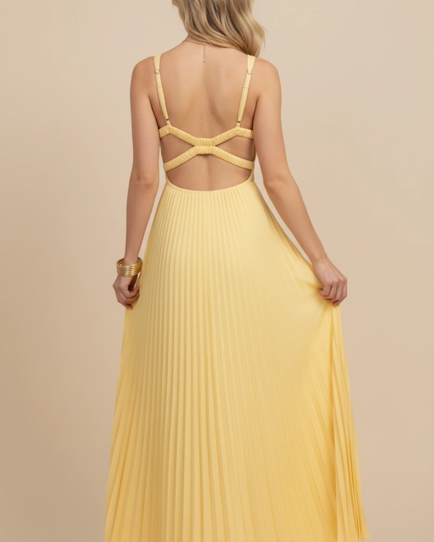 Women's Pleated A-Line Maxi Dress image