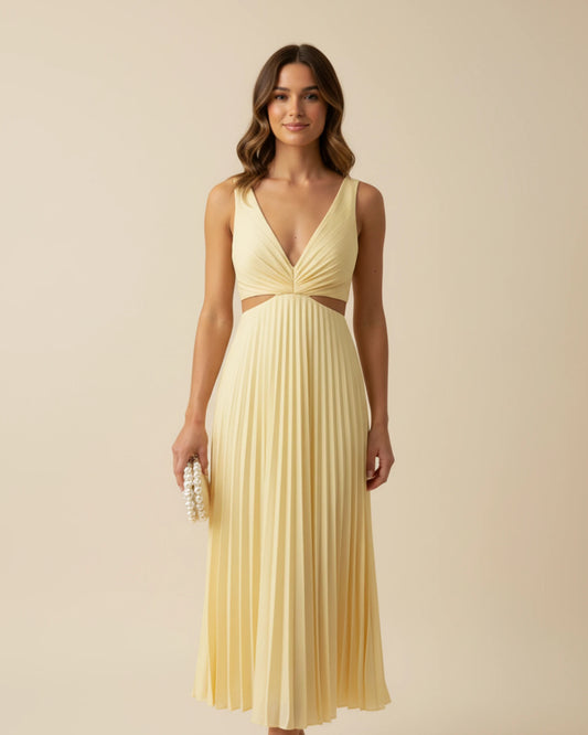 Women's Pleated A-Line Midi Dress image
