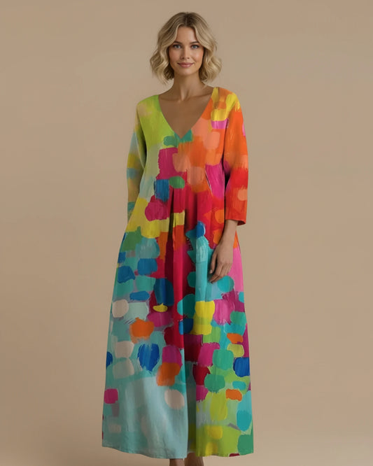 Women's Printed A-Line Midi Dress image
