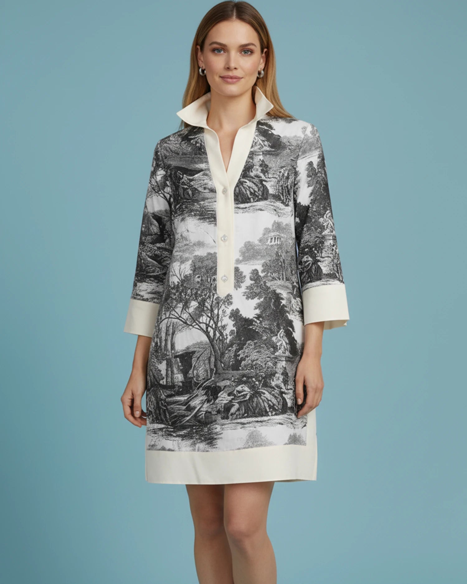 Women's Printed Shirt Mini Dress image