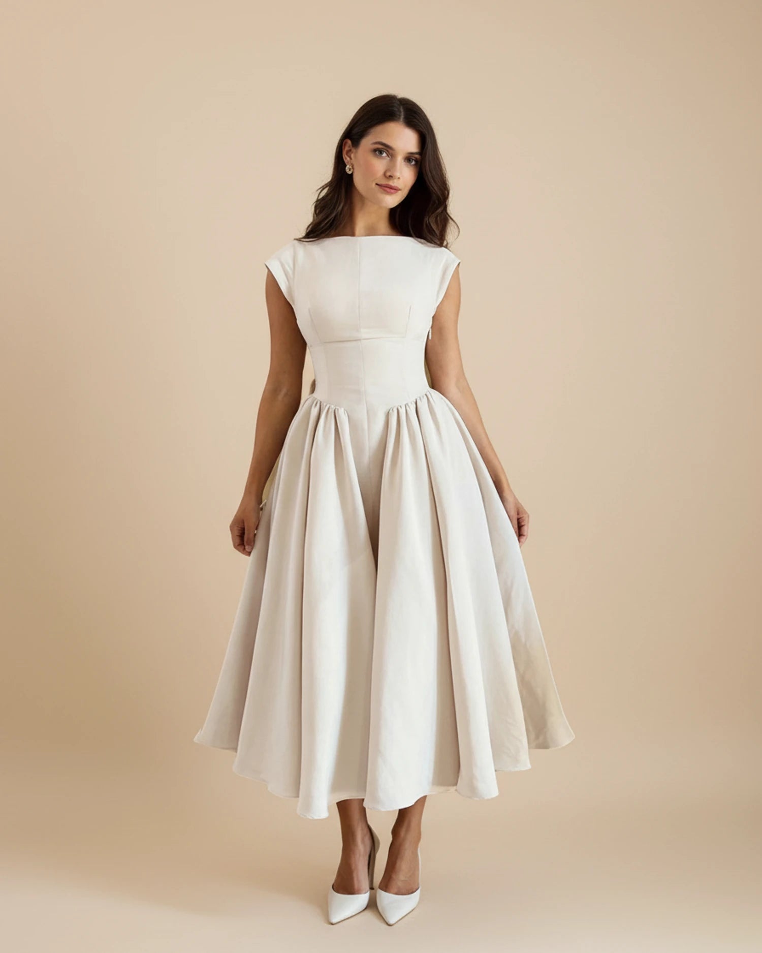 Women's Sleeveless A-Line Midi Dress image