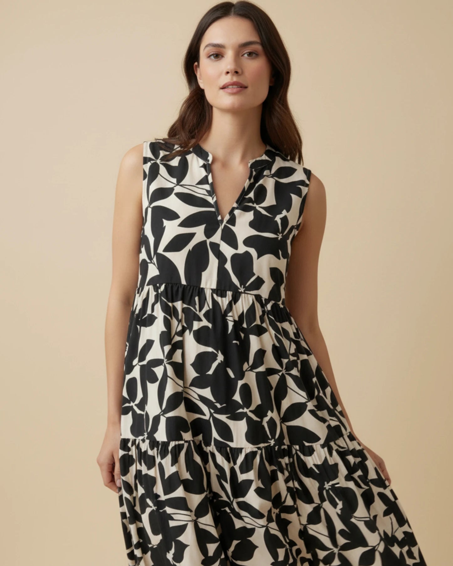 Women's Sleeveless A-Line Midi Dress image
