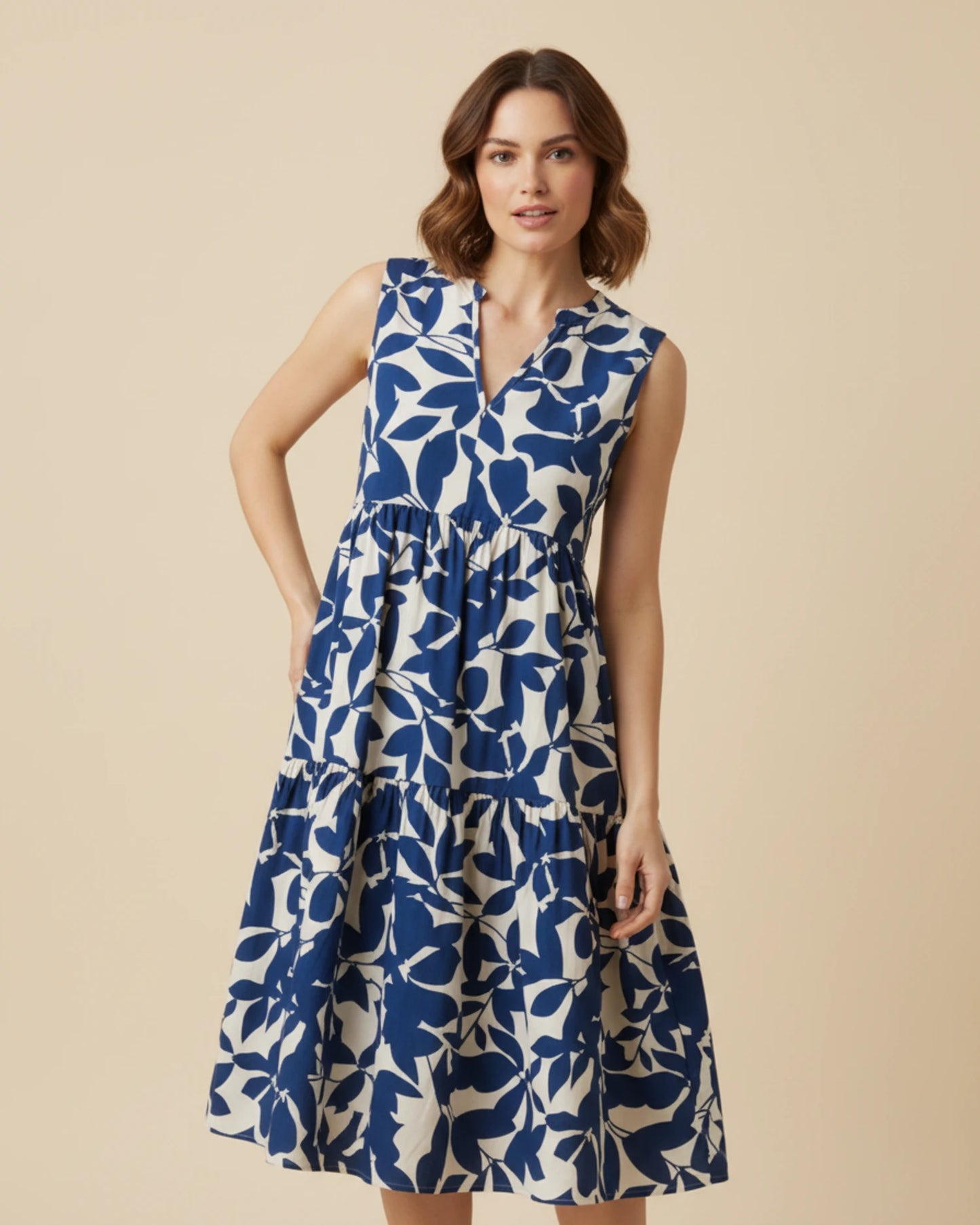 Women's Sleeveless A-Line Midi Dress image