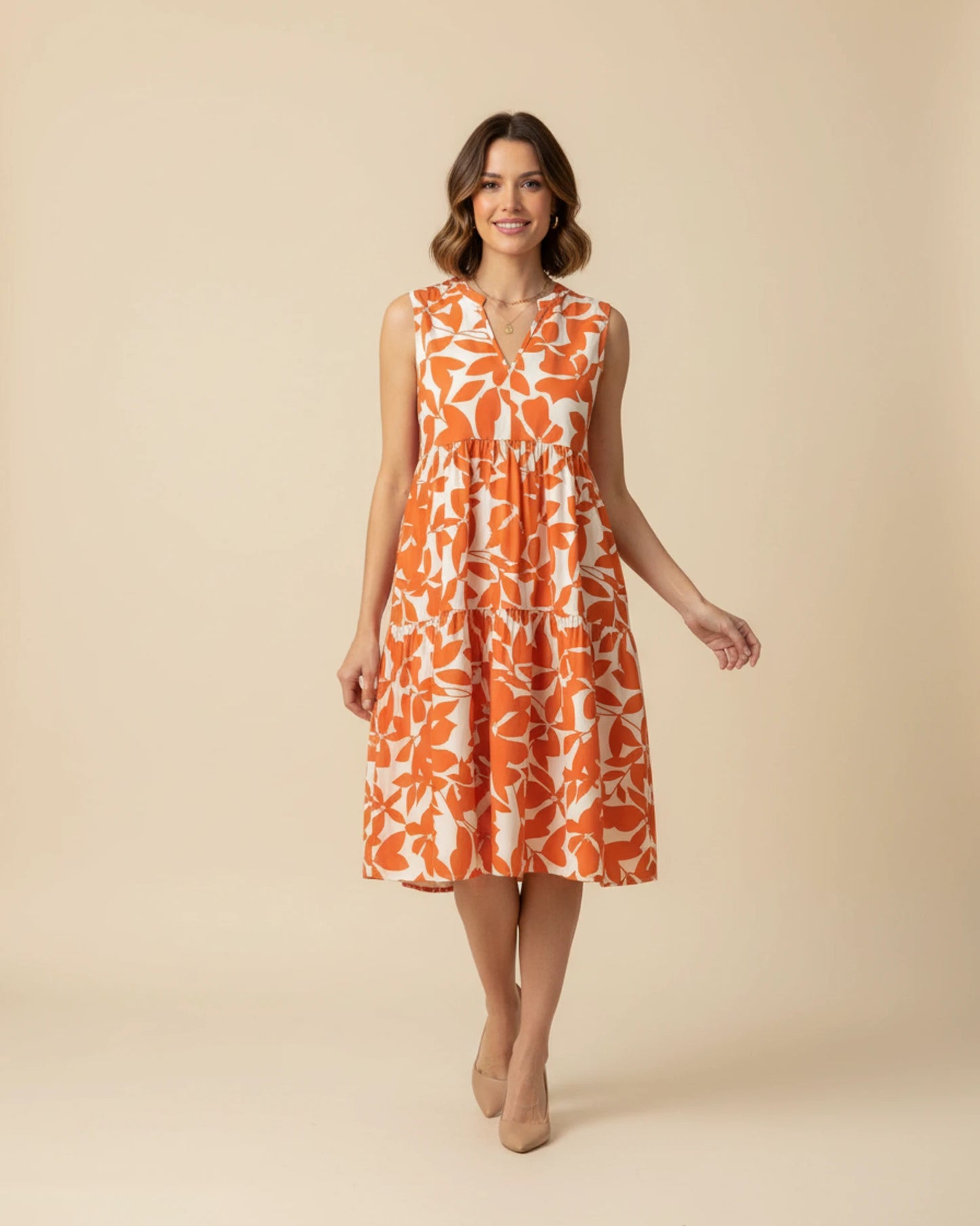 Women's Sleeveless A-Line Midi Dress image