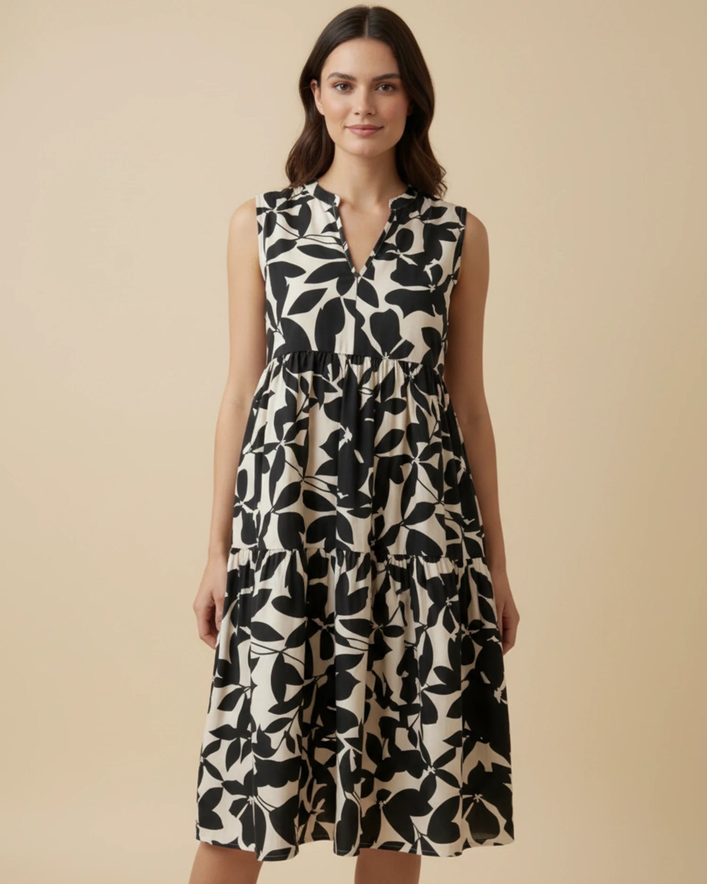 Women's Sleeveless A-Line Midi Dress image
