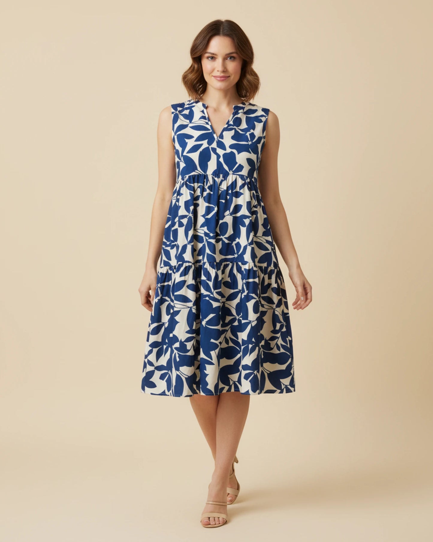 Women's Sleeveless A-Line Midi Dress image