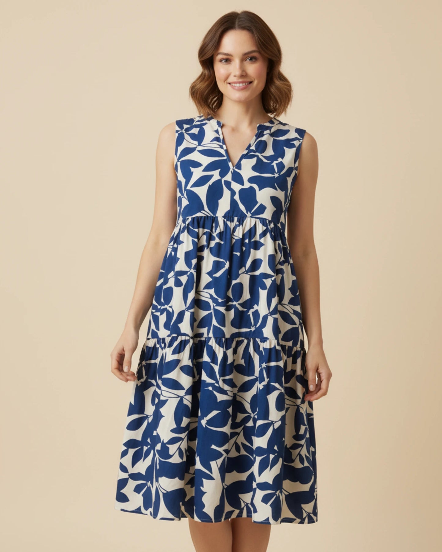Women's Sleeveless A-Line Midi Dress image