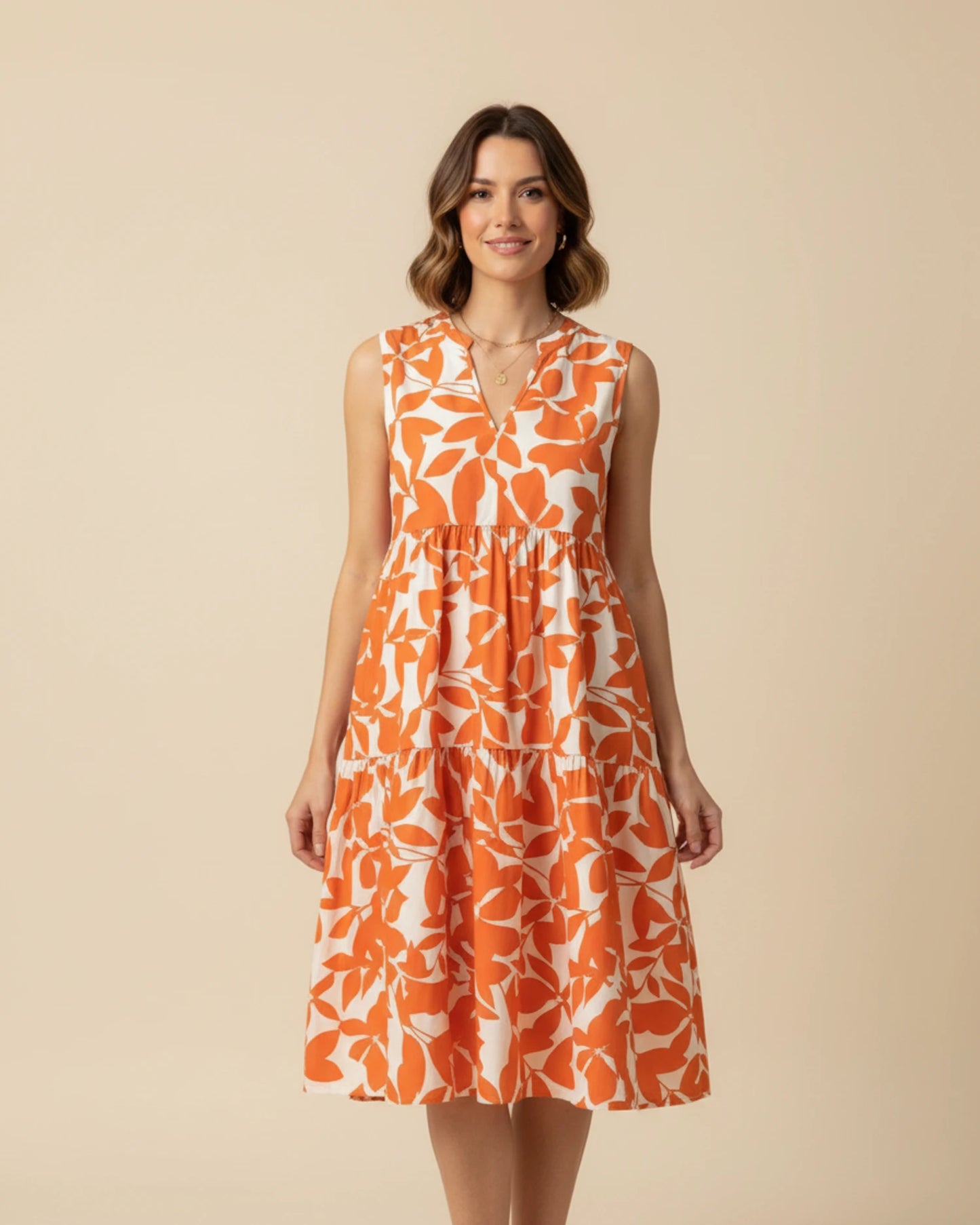 Women's Sleeveless A-Line Midi Dress image