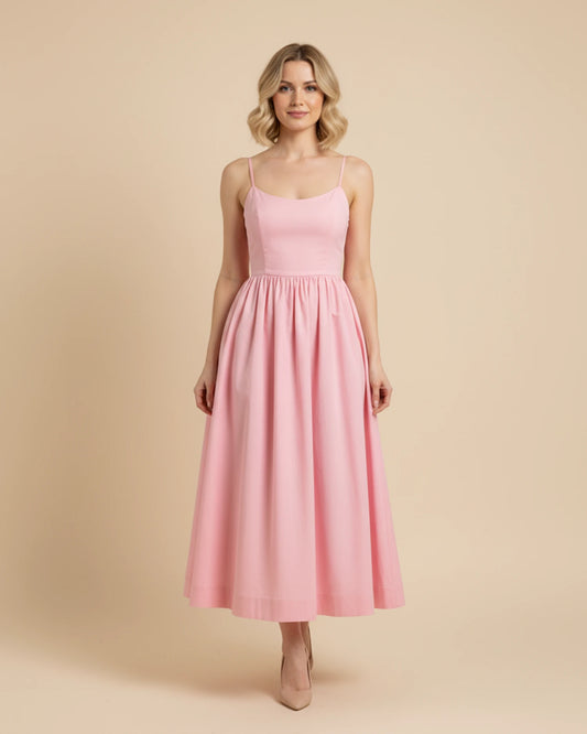 Women's Spaghetti Strap A-Line Midi Dress image