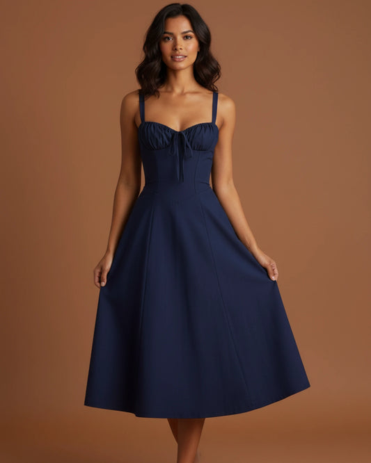 Women's Spaghetti Strap A-Line Midi Dress image