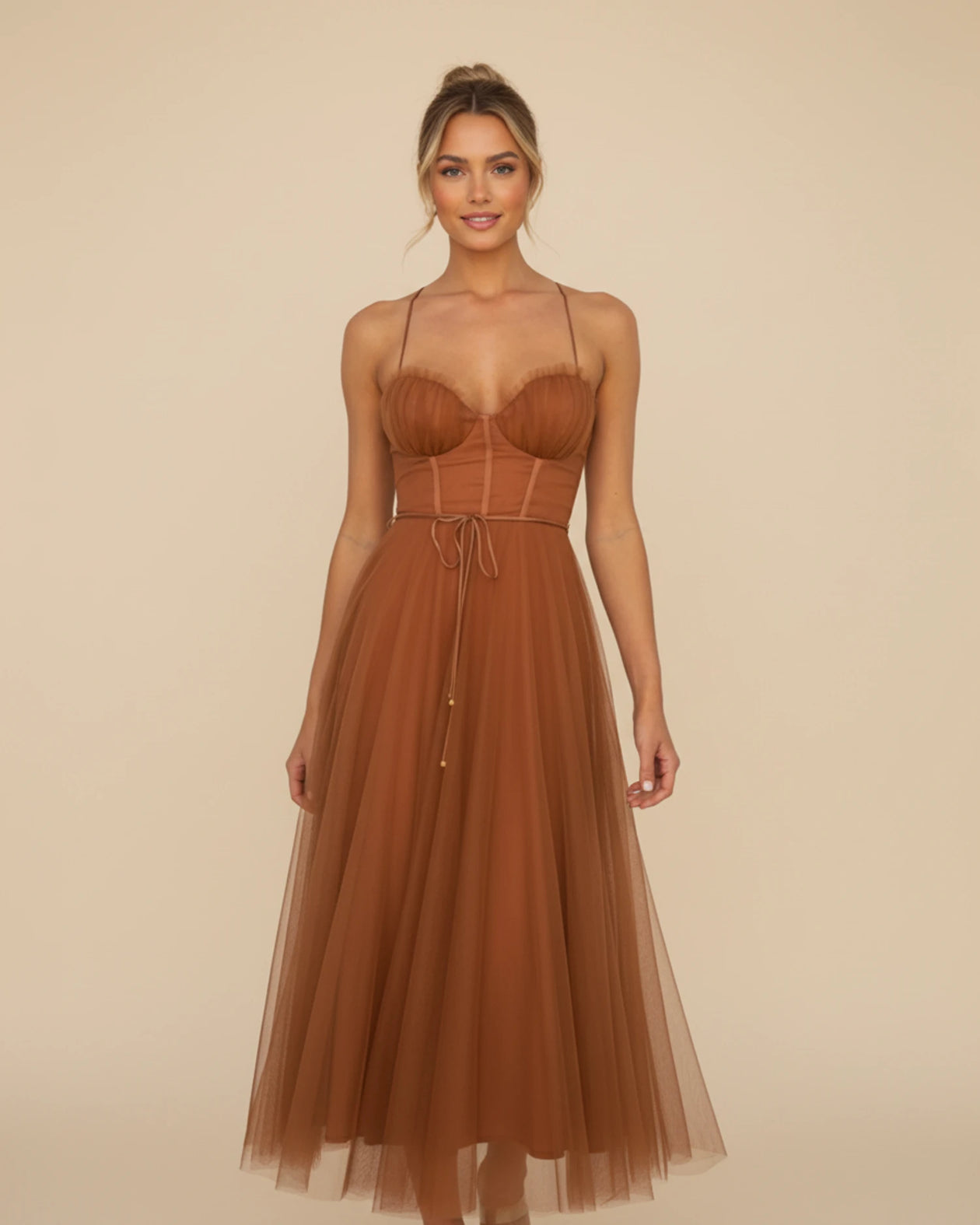 Women's Spaghetti Strap A-Line Midi Dress – Coco & Sydney