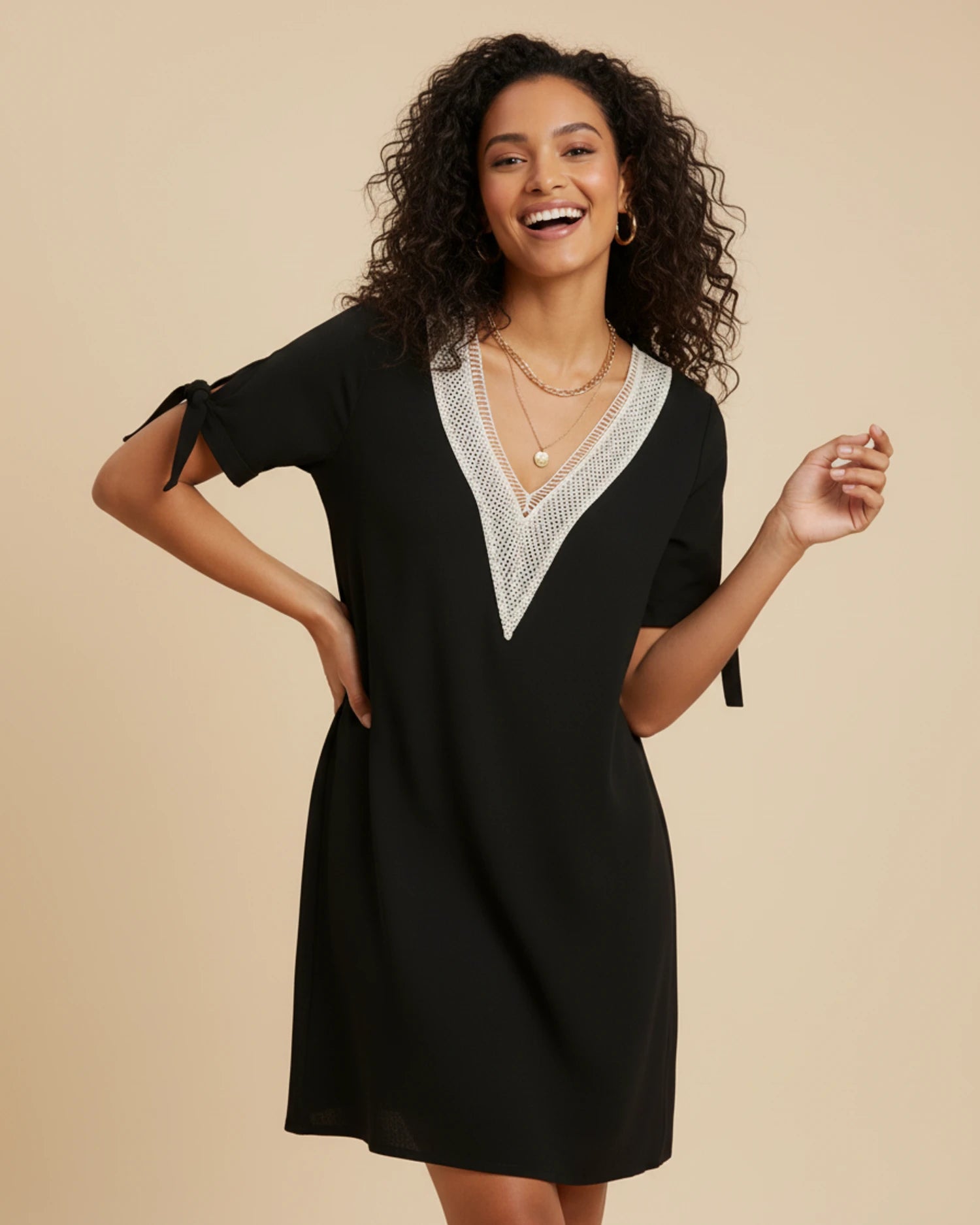 Women's Tie-Sleeve Mini Dress image