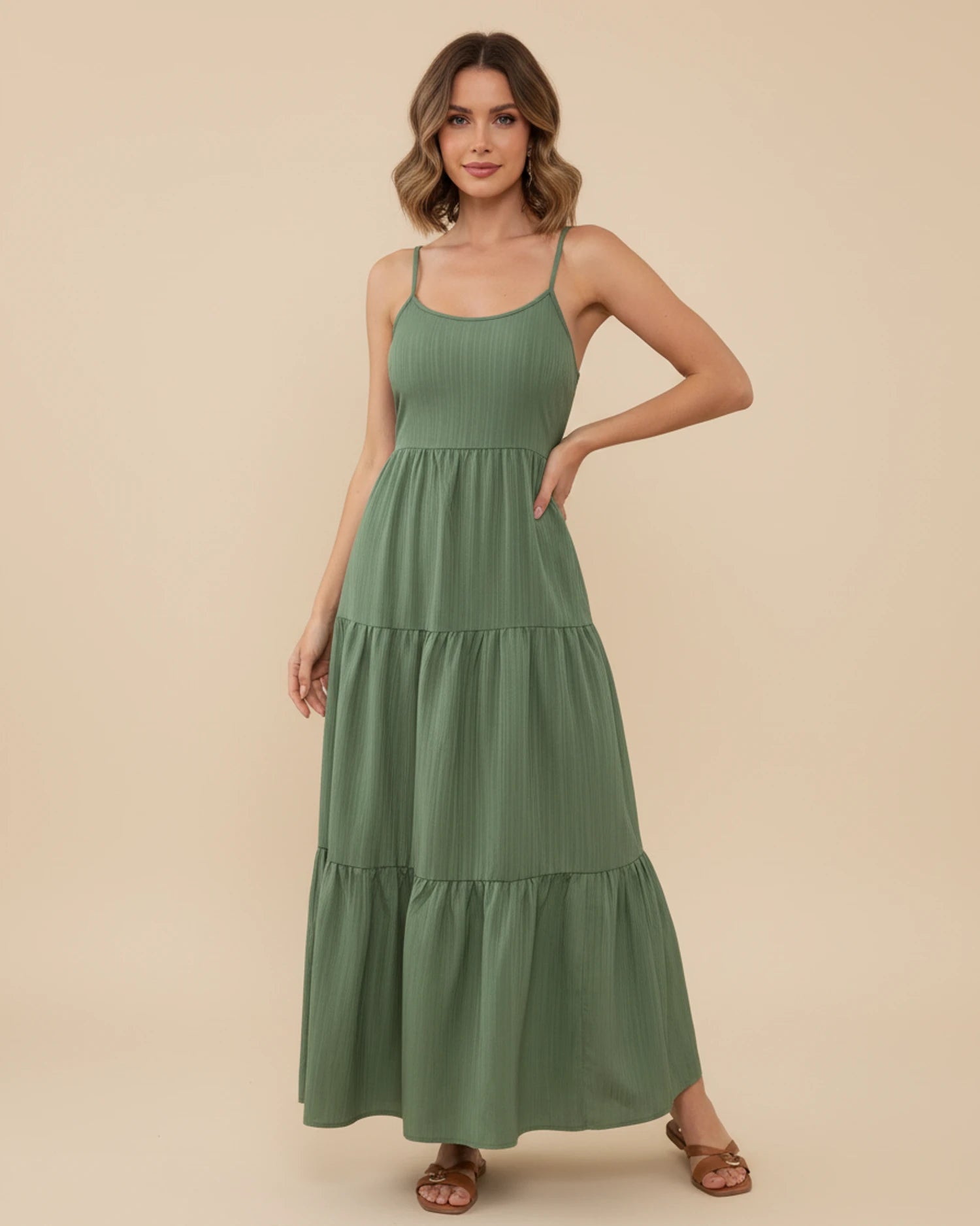Women's Tiered A-Line Maxi Dress image