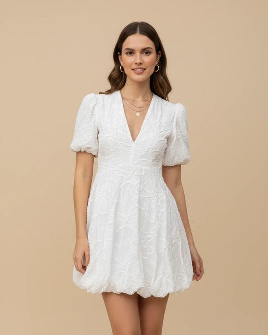 Women's V-Neck A-Line Mini Dress image