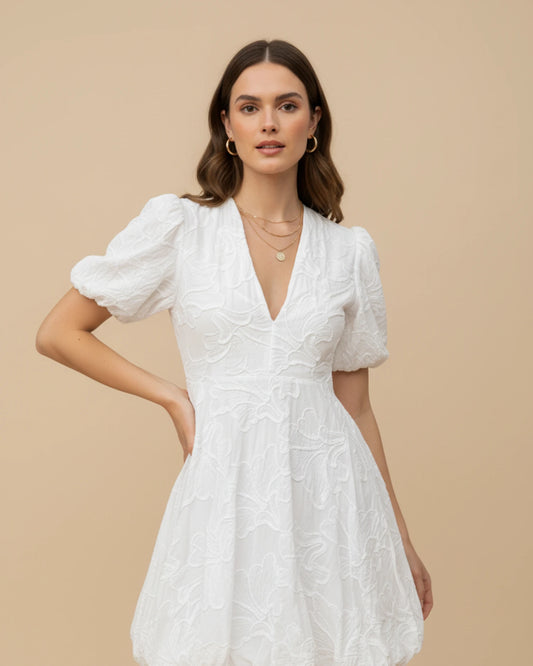 Women's V-Neck A-Line Mini Dress image