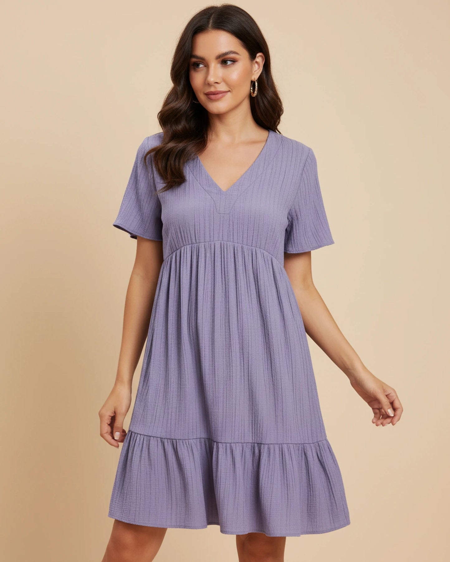 Women's V-Neck A-Line Mini Dress image