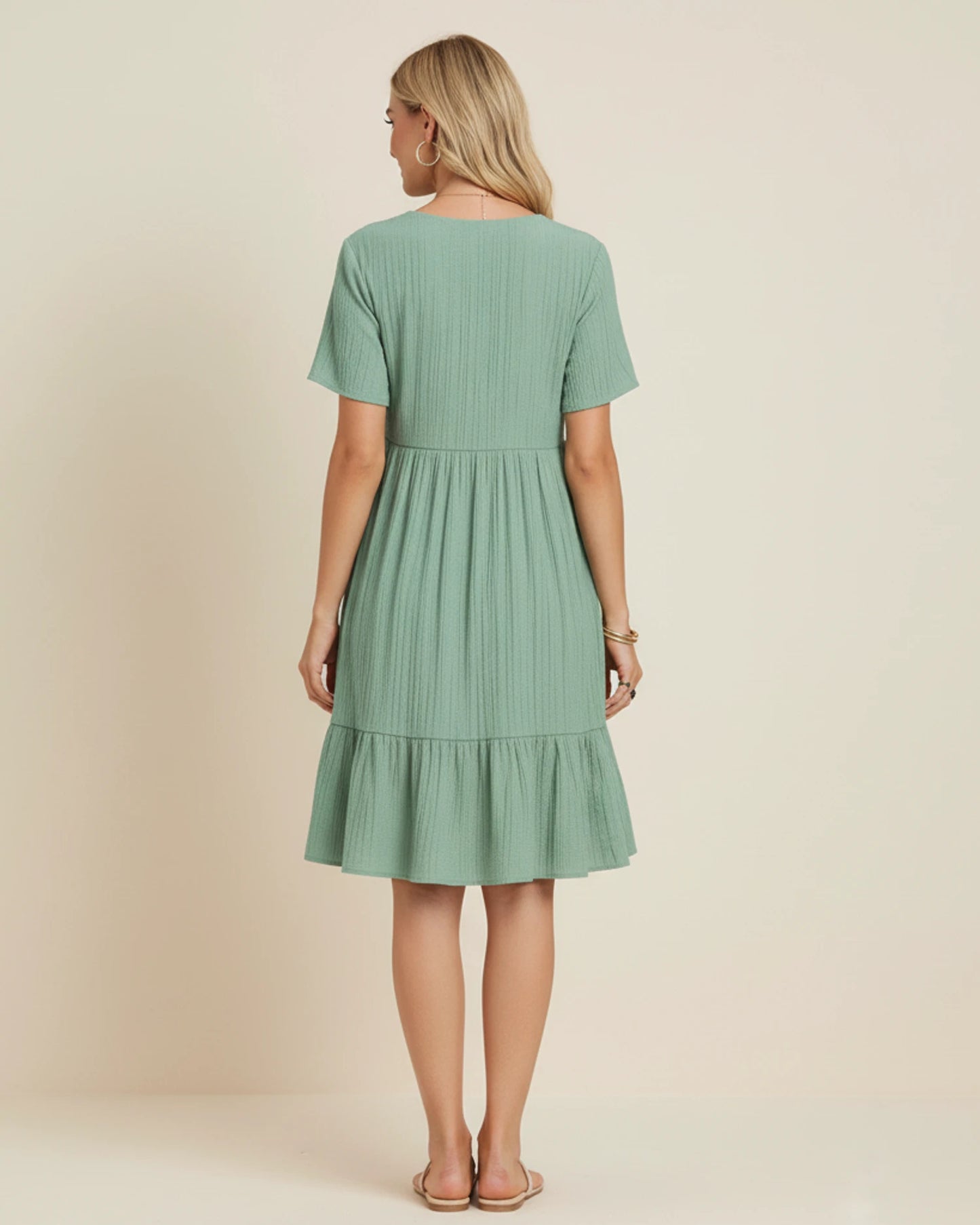 Women's V-Neck A-Line Mini Dress image