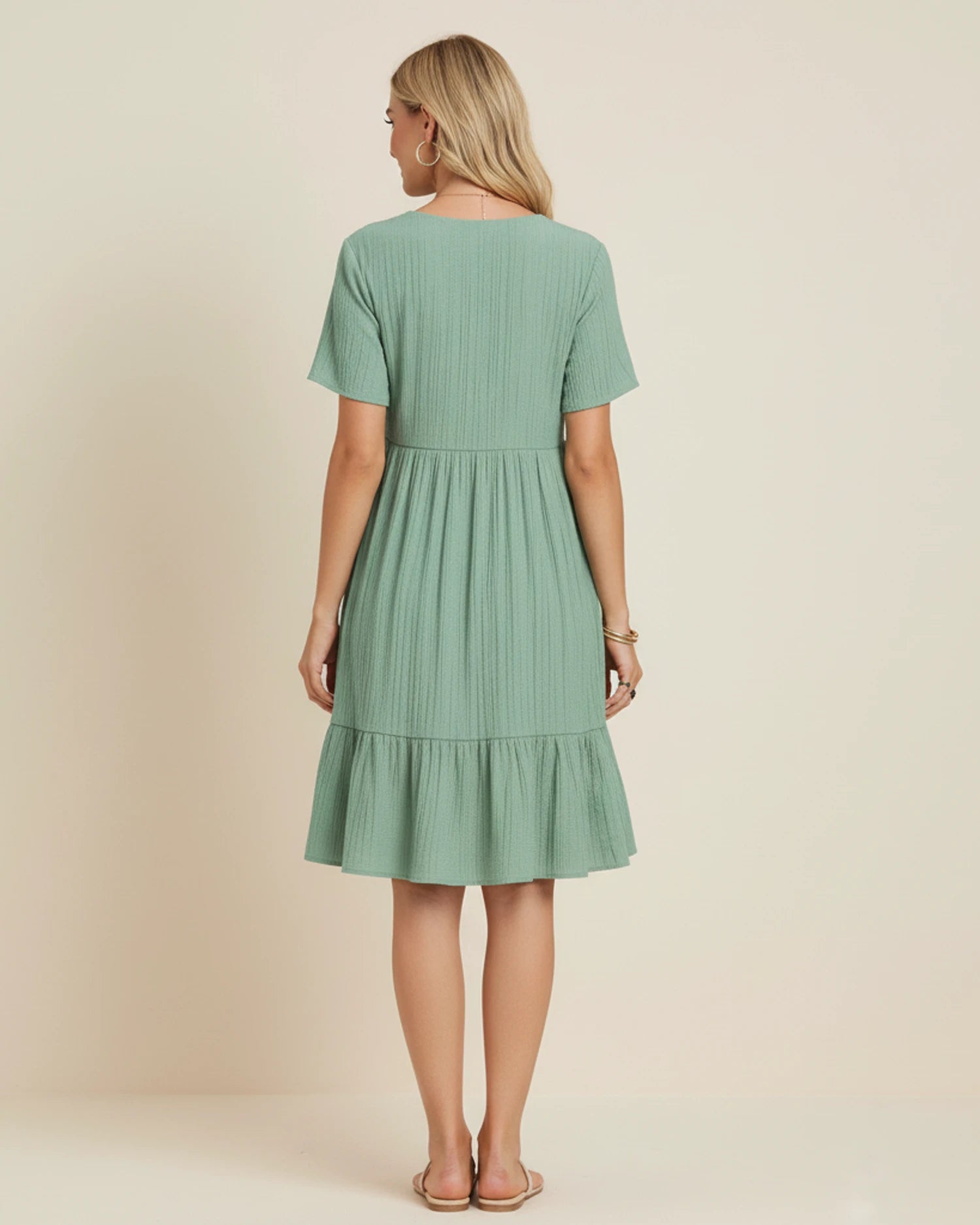 Women's V-Neck A-Line Mini Dress image