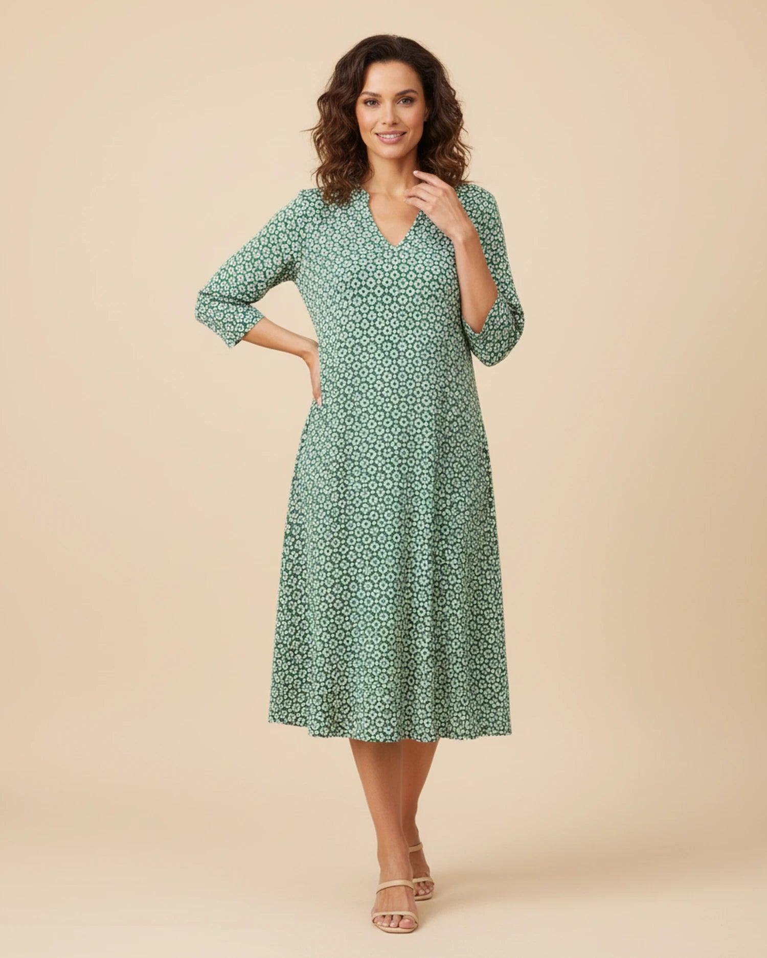 Women's V-Neck Midi Dress image