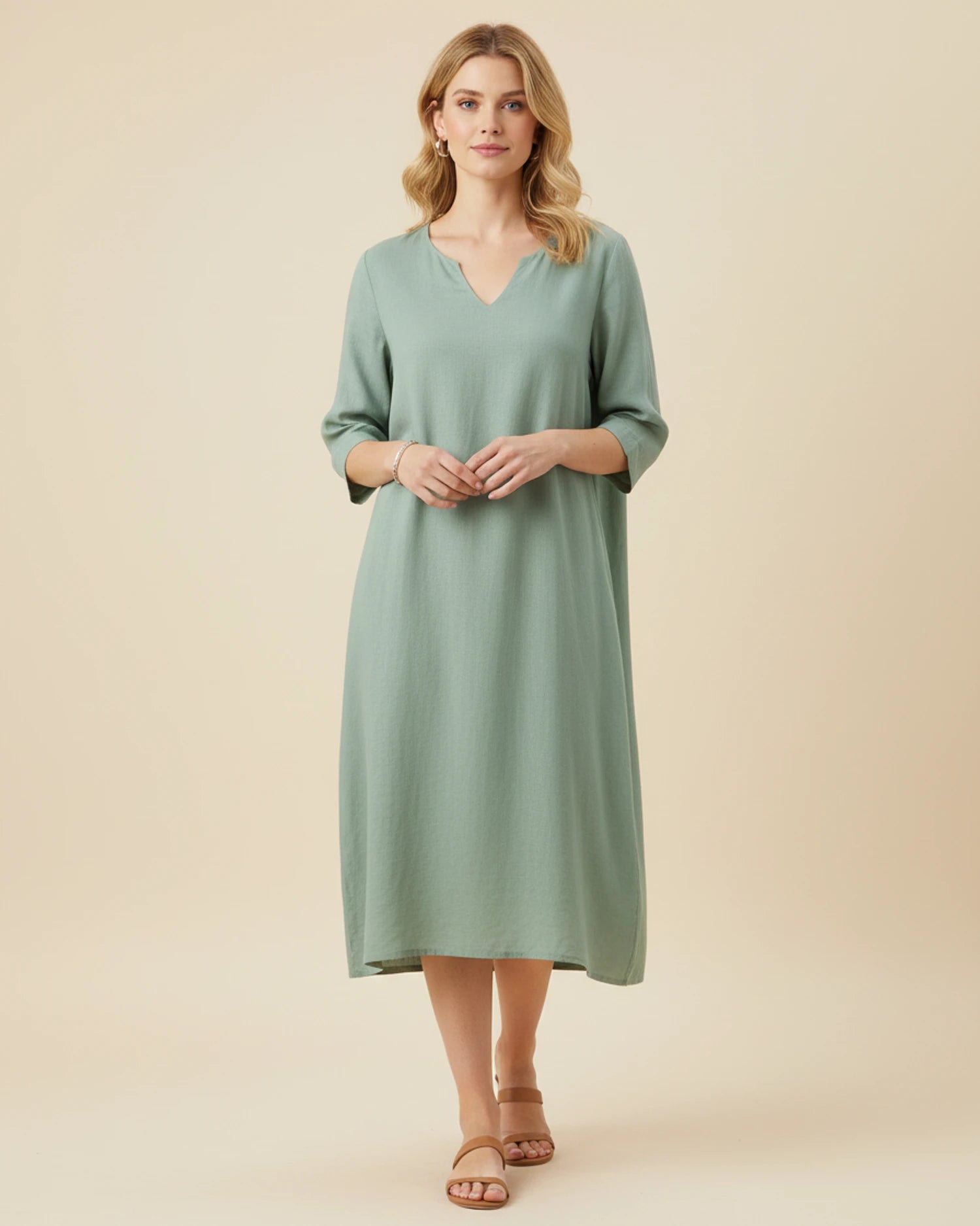 Women's V-Neck Summer Midi Dress image